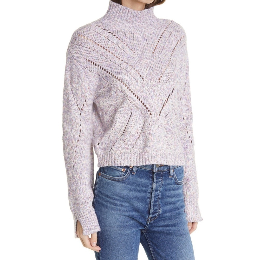 LINE the Label Uma Stitch Sweater Open Knit Turtleneck Size Small
